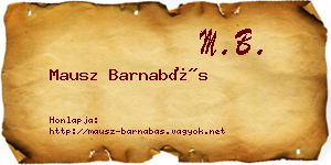 Mausz Barnabás névjegykártya